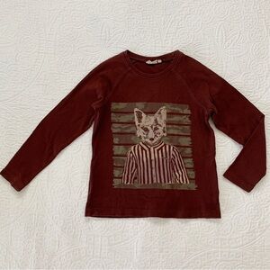 Wheat Kids' Clothing Organic Cotton Long Sleeve Print Tee, Fox